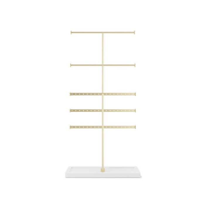 Umbra - Trigem 5 Jewellery Stand - White/Brass
